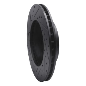 Jeep Grand Cherokee Brake Rotor (1) - Front Right - R1 Concepts - Drilled & Slotted - Black - `99-`04